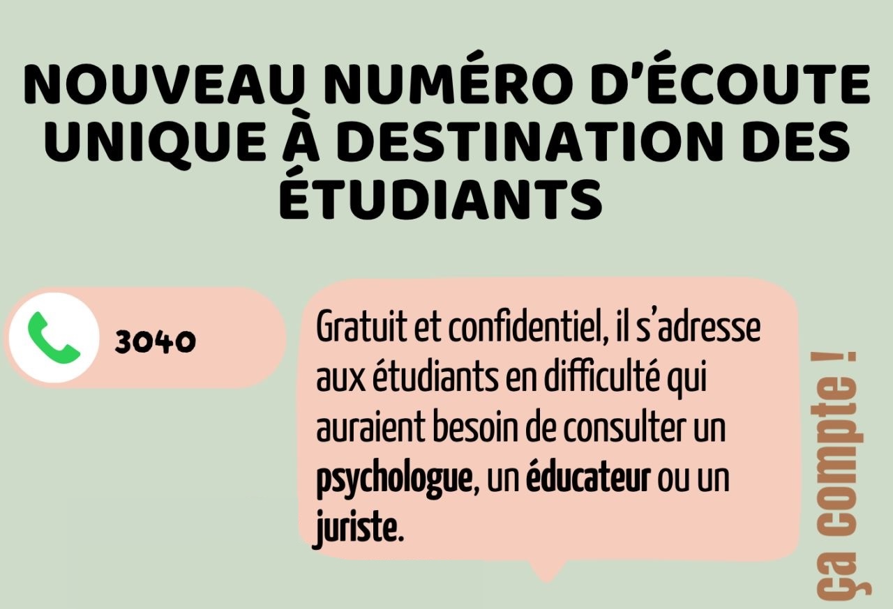Le numéro unique pour les étudiants 3040 📞