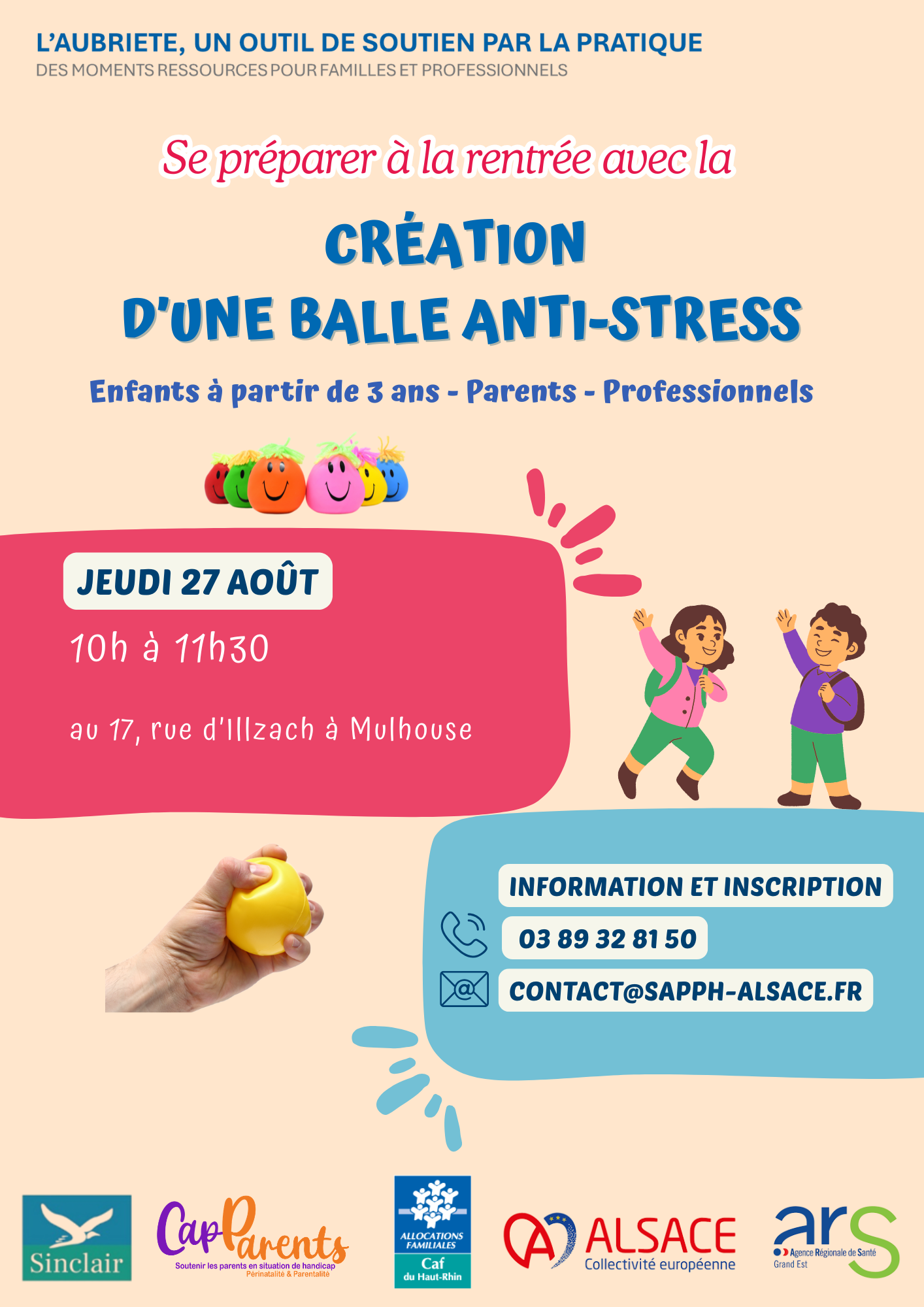 Atelier balle anti stress spcial rentre jeudi 27 aot