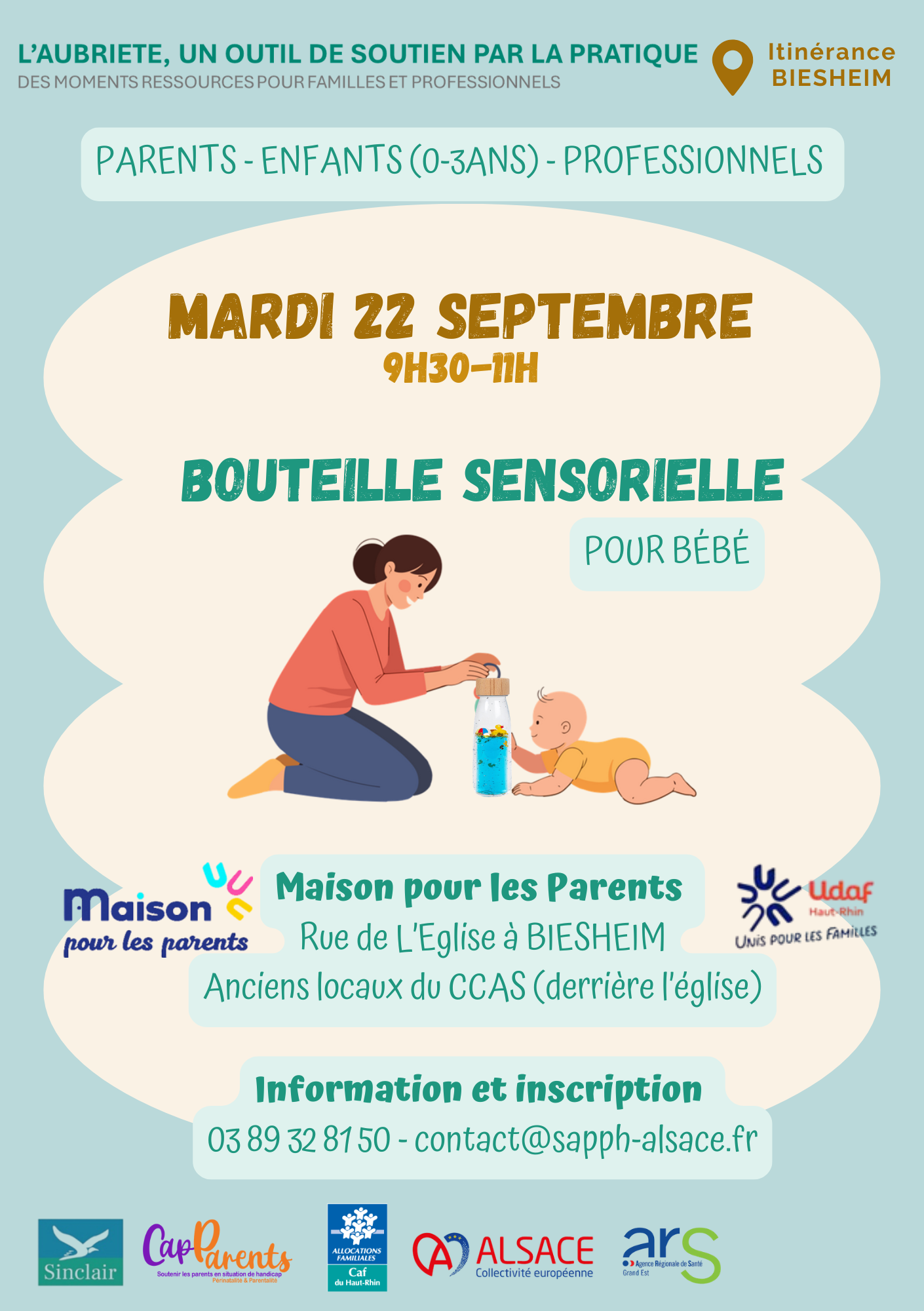 Atelier bouteille sensorielle pour bb mardi 22 septembre