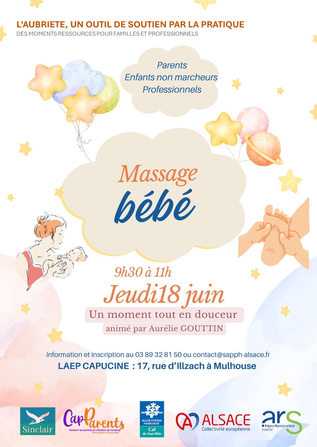 Jeudi 18 juin Massage bb enfants non marcheurs