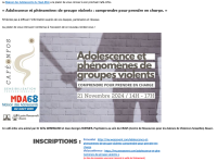 21.11.24 de 14h à 17h Adolescence et phénomènes de groupes violents