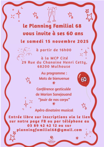 15/11/25 à 16h Les 60 ans du Planning Familial