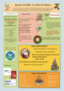 Programme décembre 2025 GEM Les ailes de l'espoir