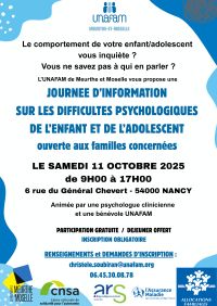Journée d'information UNAFAM 54 11/10/25