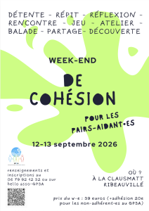 Week-end cohésion entre pairs-aidants - 12 & 13 septembre 2026 - Organisé par GP3A